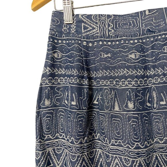 Vintage Bohemian Rayon Midi Skirt with Tribal Print - Picture 3 of 6